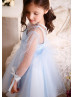 Sky Blue Polka Dot Tulle Flower Girl Dress Baby Tutu Dress